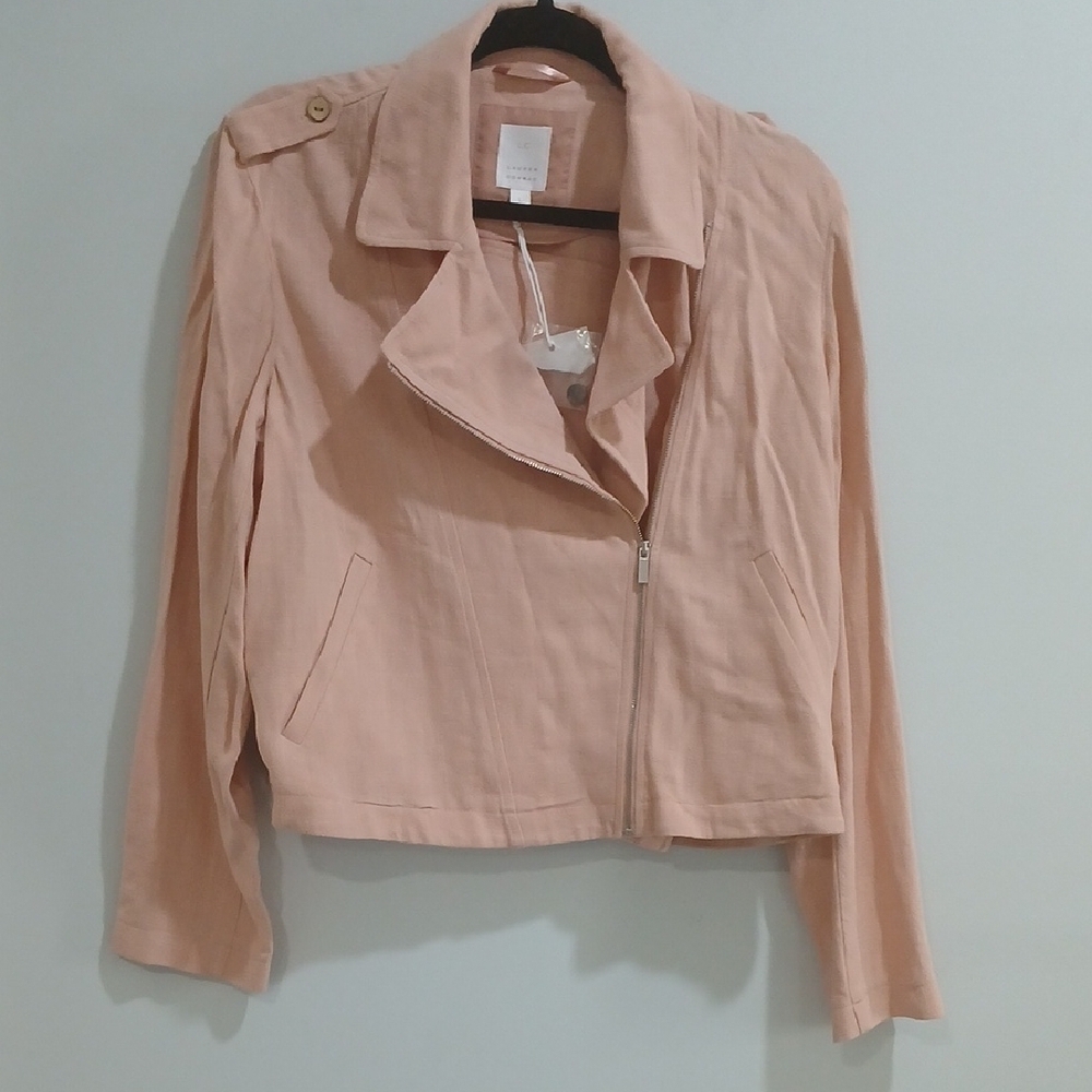 LC Lauren Conrad Blush Pink Trench Coat Sz L new With Tag - Picture 6 of 10